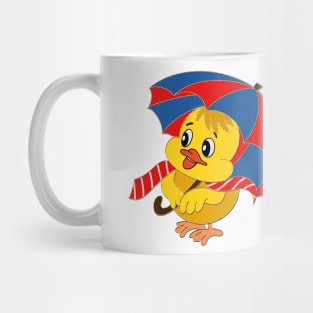 Cute Baby chick with umbrella, happy Easter chicken, my first Easter, face mask for kids Mug